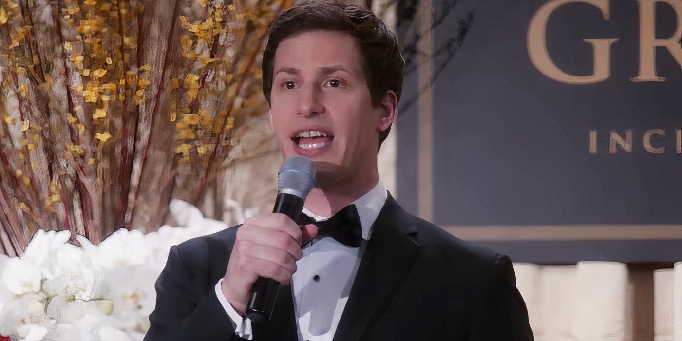 Jake at a charity auction in Brooklyn Nine-Nine