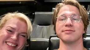sister wives janelle brown and her son gabriel in a car together