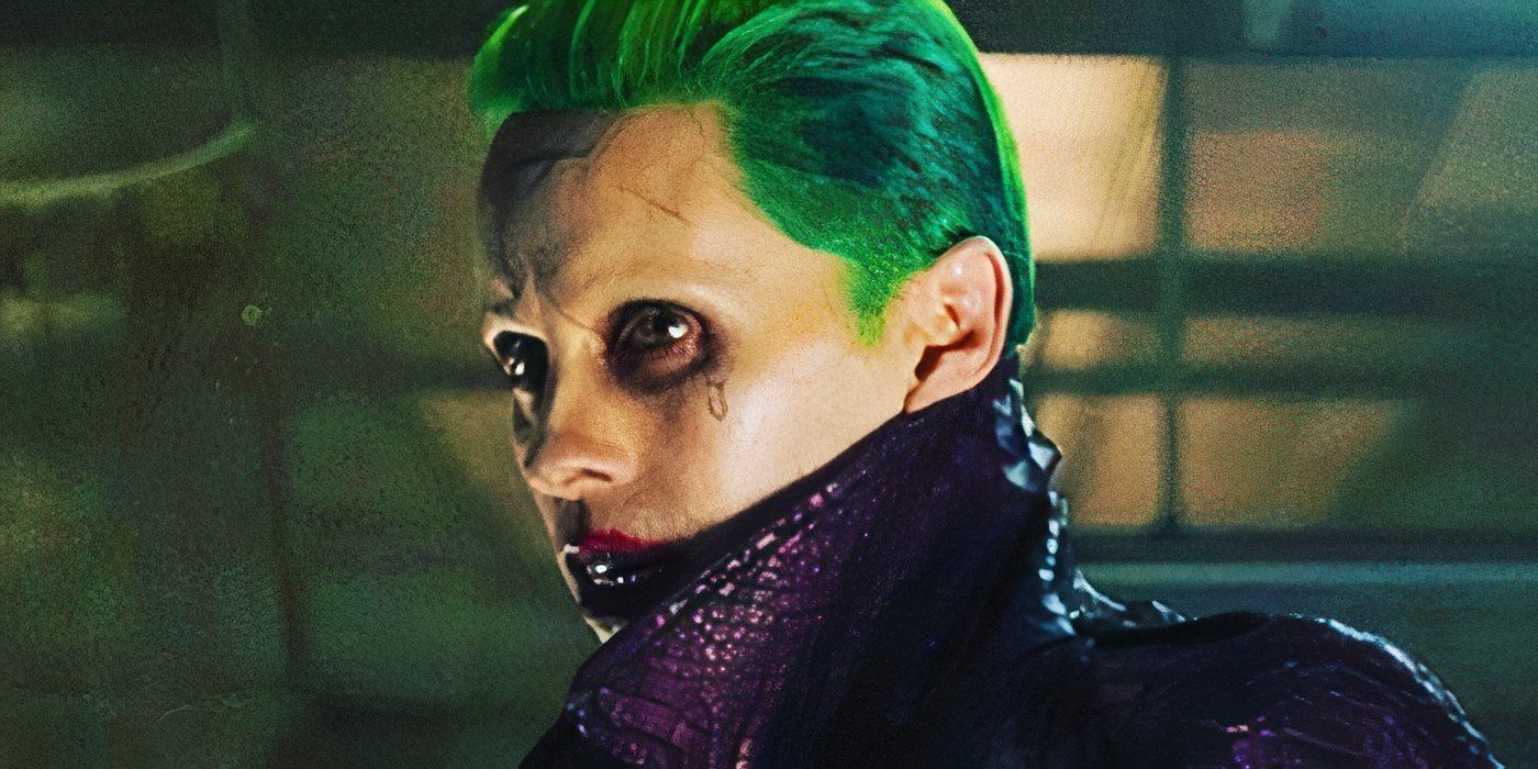 Jared Leto as the Joker in Suicide Squad 2016 looking offscreen