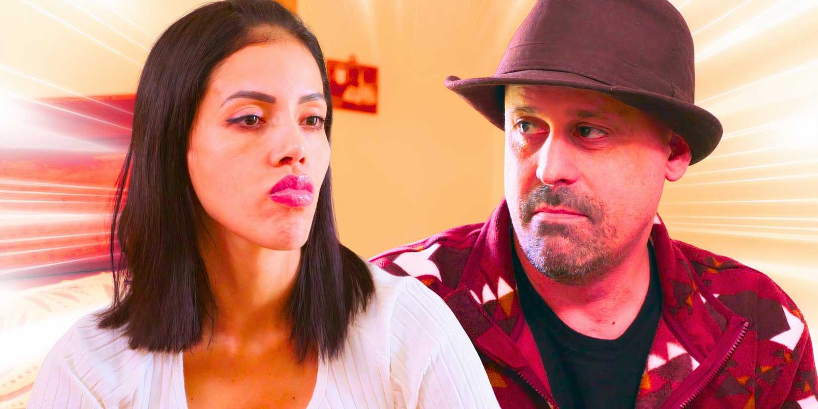 Jasmine Pineda side by side with Gino Palazzolo from 90 Day Fiancé looking annoyed with each other