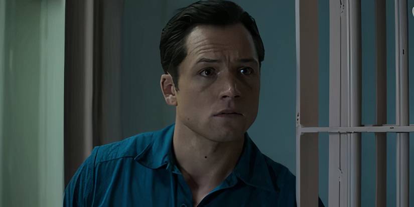 Jimmy (Taron Egerton) talking to Larry in Black Bird.