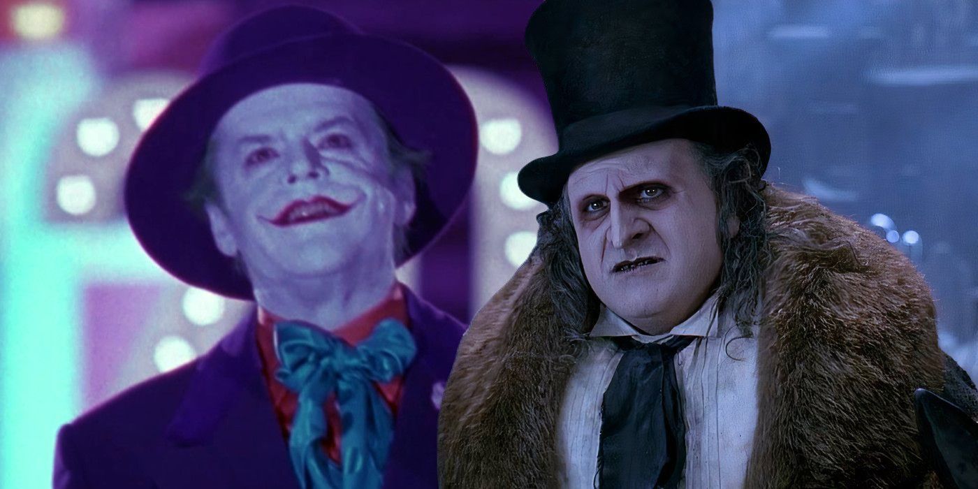 Joker in 1989 Batman and Penguin in Batman Returns