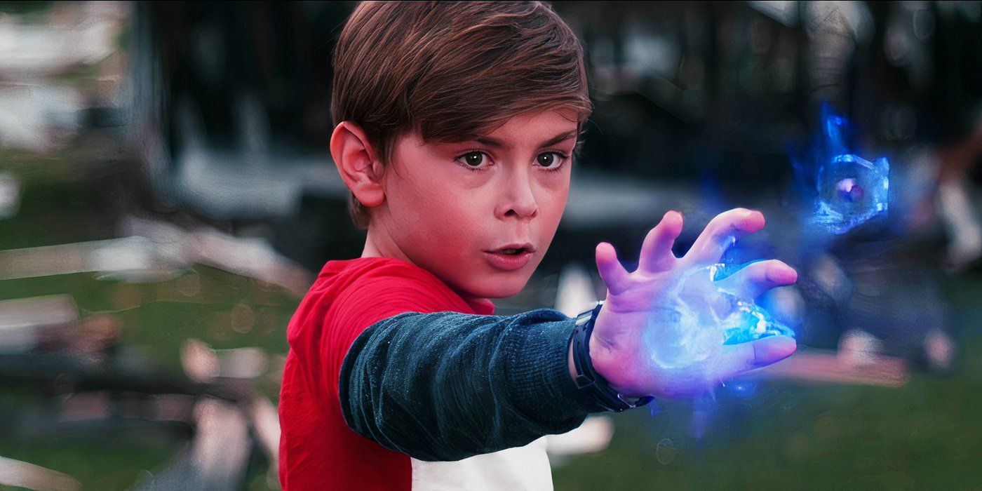 Julian Hilliard as Billy Maximoff's Wiccan using his power in WandaVision