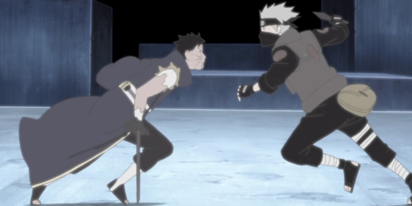 Kakashi and Obito fights in the Kamui Dimension