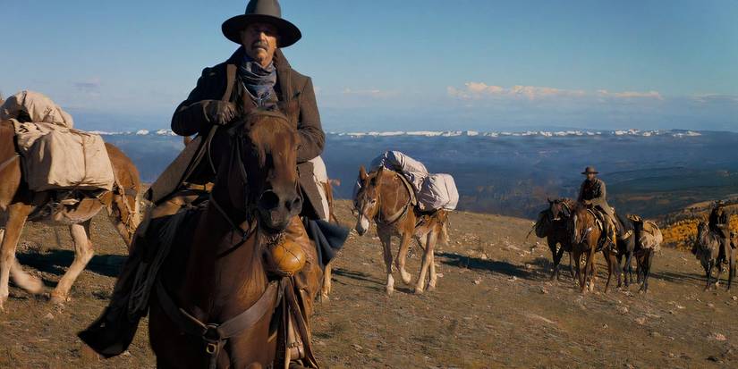Kevin Costner as Hayes Ellison on horseback in Horizon An American Saga Chapter 1