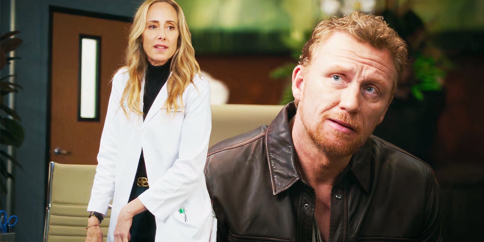 Kim Raver como Teddy Altman y Kevin McKidd como Owen Hunt en Grey's Anatomy Temporada 21 Episodio 4