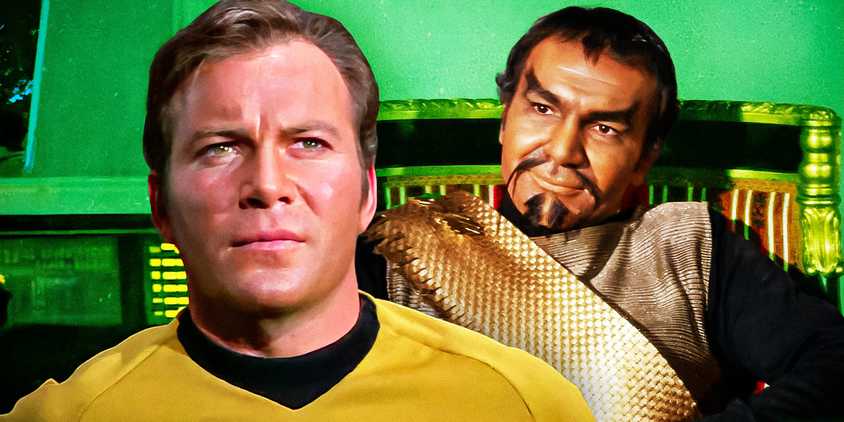William Shatner as Captain Kirk with Klingon Kor in Star Trek: The Original Series