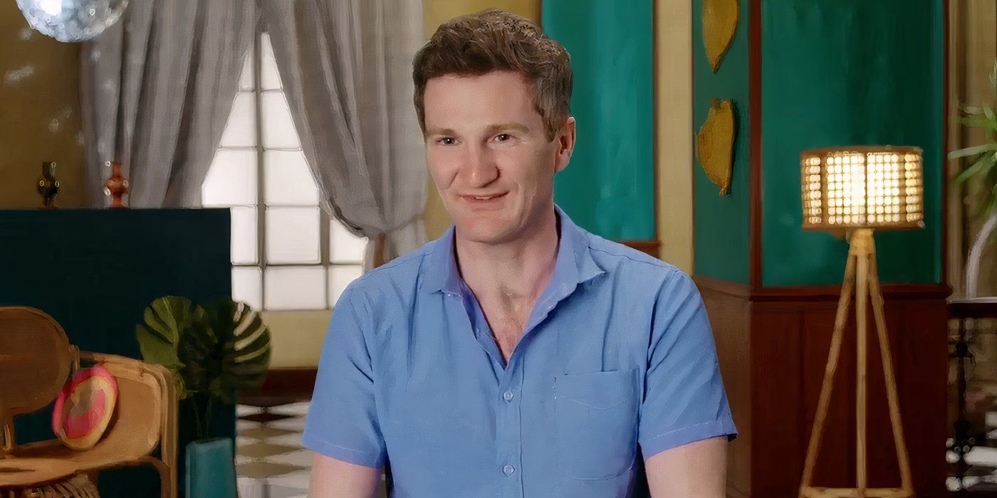 Loren Allen in 90 Day Fiance in blue shirt during confesisonal