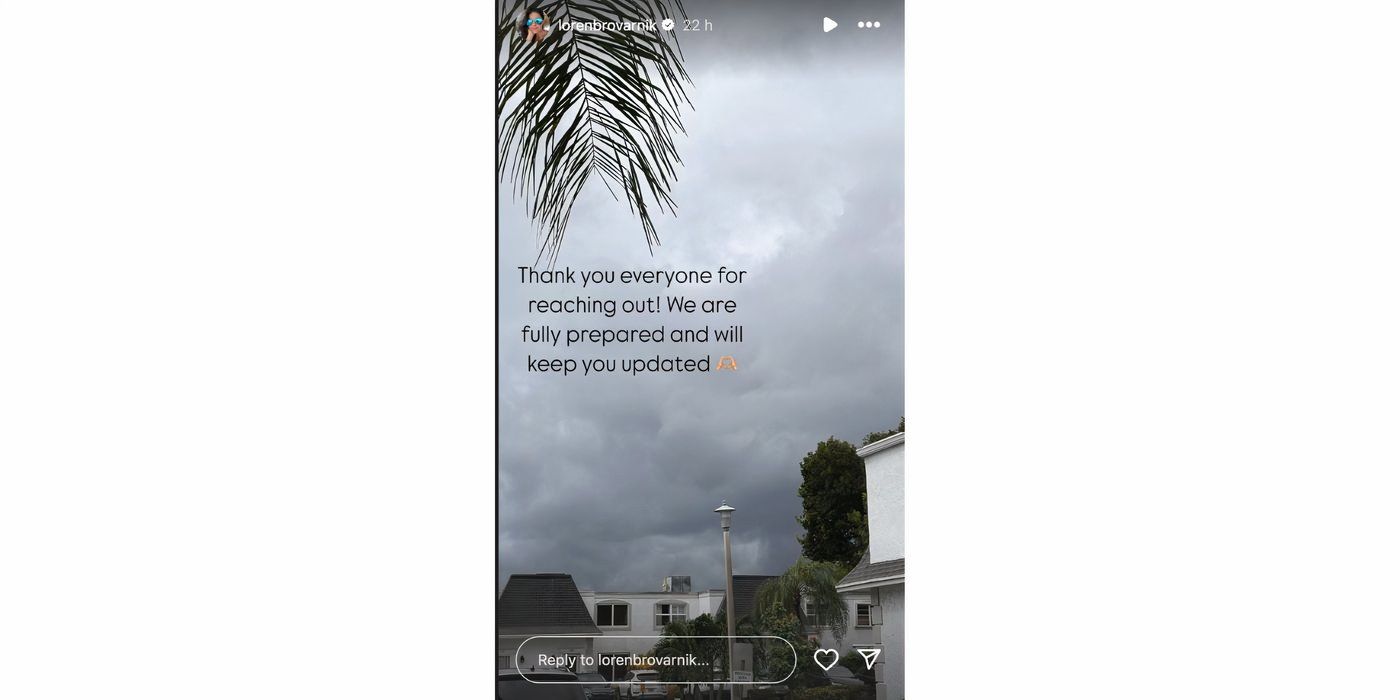 loren Brovarnik in 90 Day Fiance on Instagram Story about Hurricane Milton