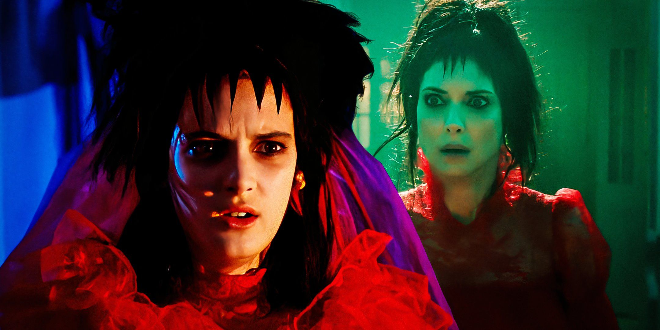 La verdadera razón por la que los vestidos de novia de Lydia Deetz son rojos en las películas de Beetlejuice