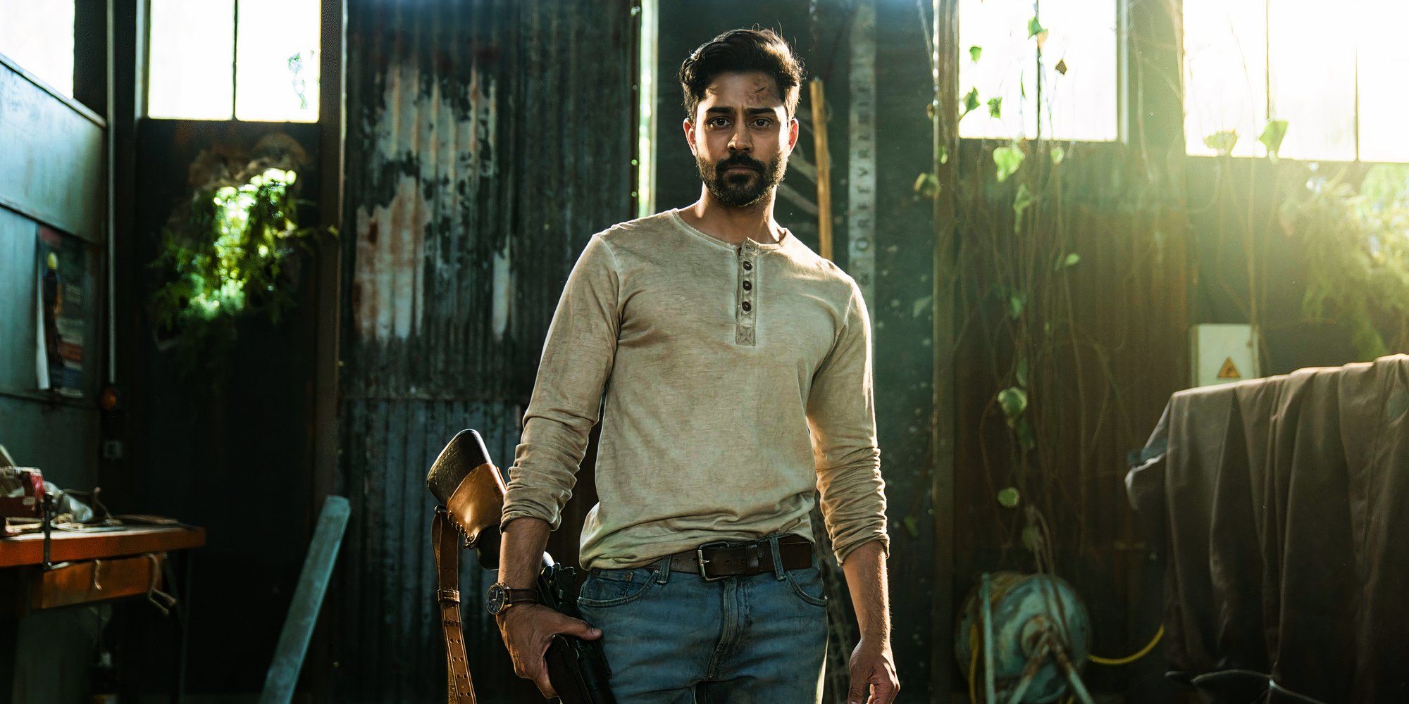 Manish Dayal como Ash Gun en la segunda temporada de The Walking Dead de Daryl Dixon