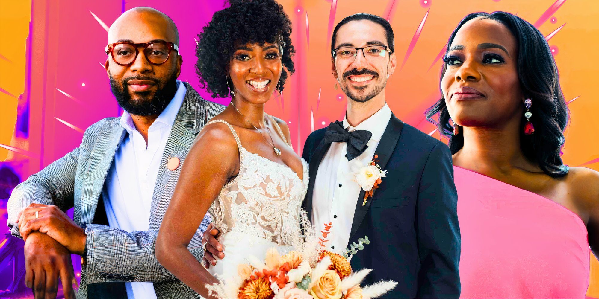 Married At First Sight season 17 cast members montage with orange background