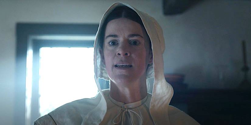 Mary Holland's Patience looking angry in Ghosts season 4 episode 1
