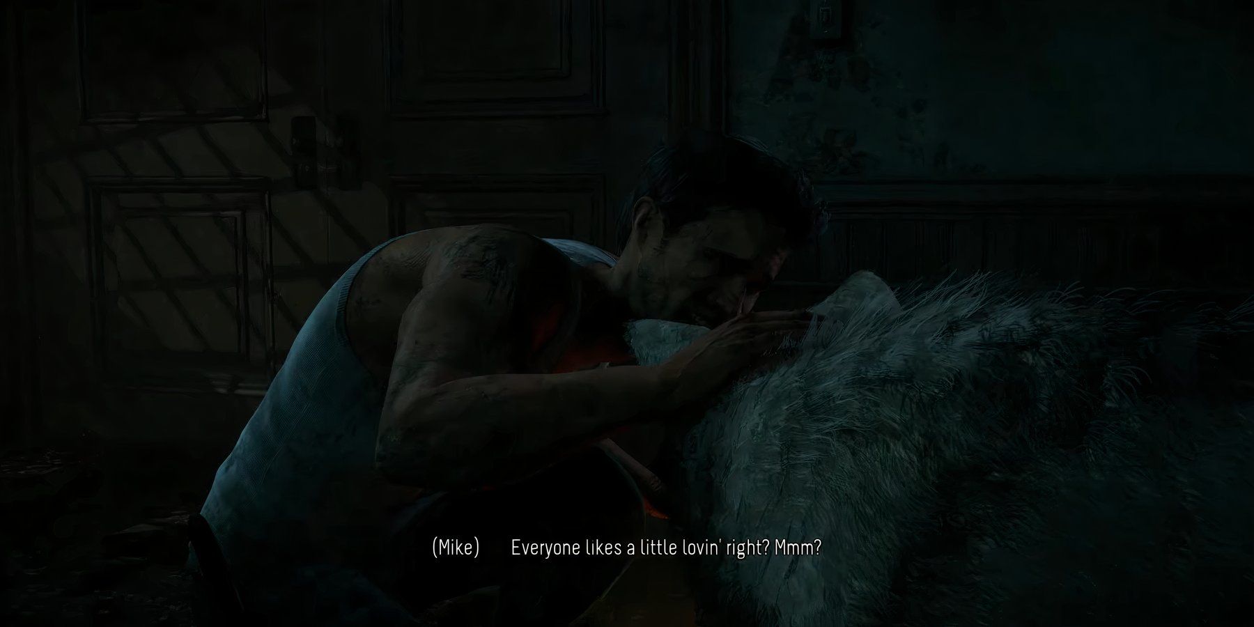 Mike Petting Wolfie no remake de Until Dawn.