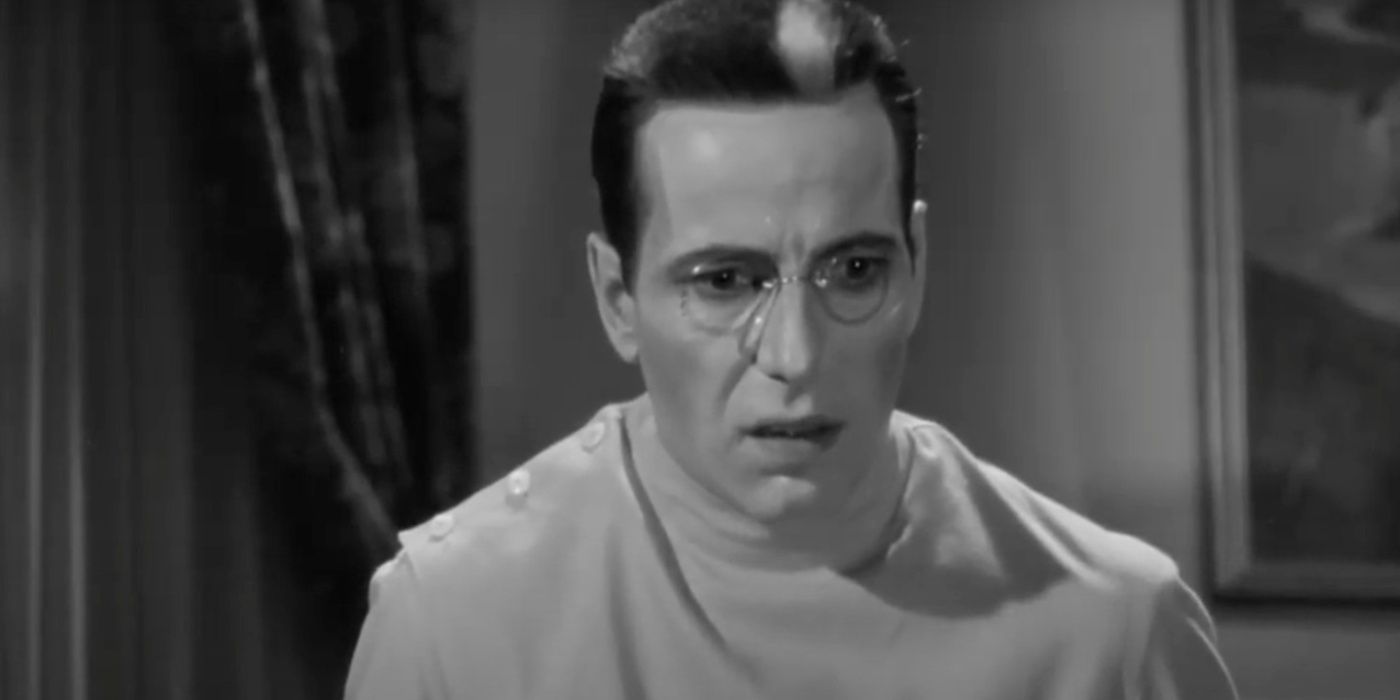 Humphrey Bogart looking surprised in The Return of Dr. X