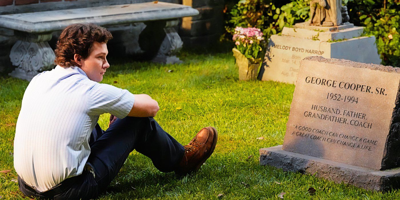 Montana Jordan as Georgie at George's grave in Georgie & Mandy's First Marriage