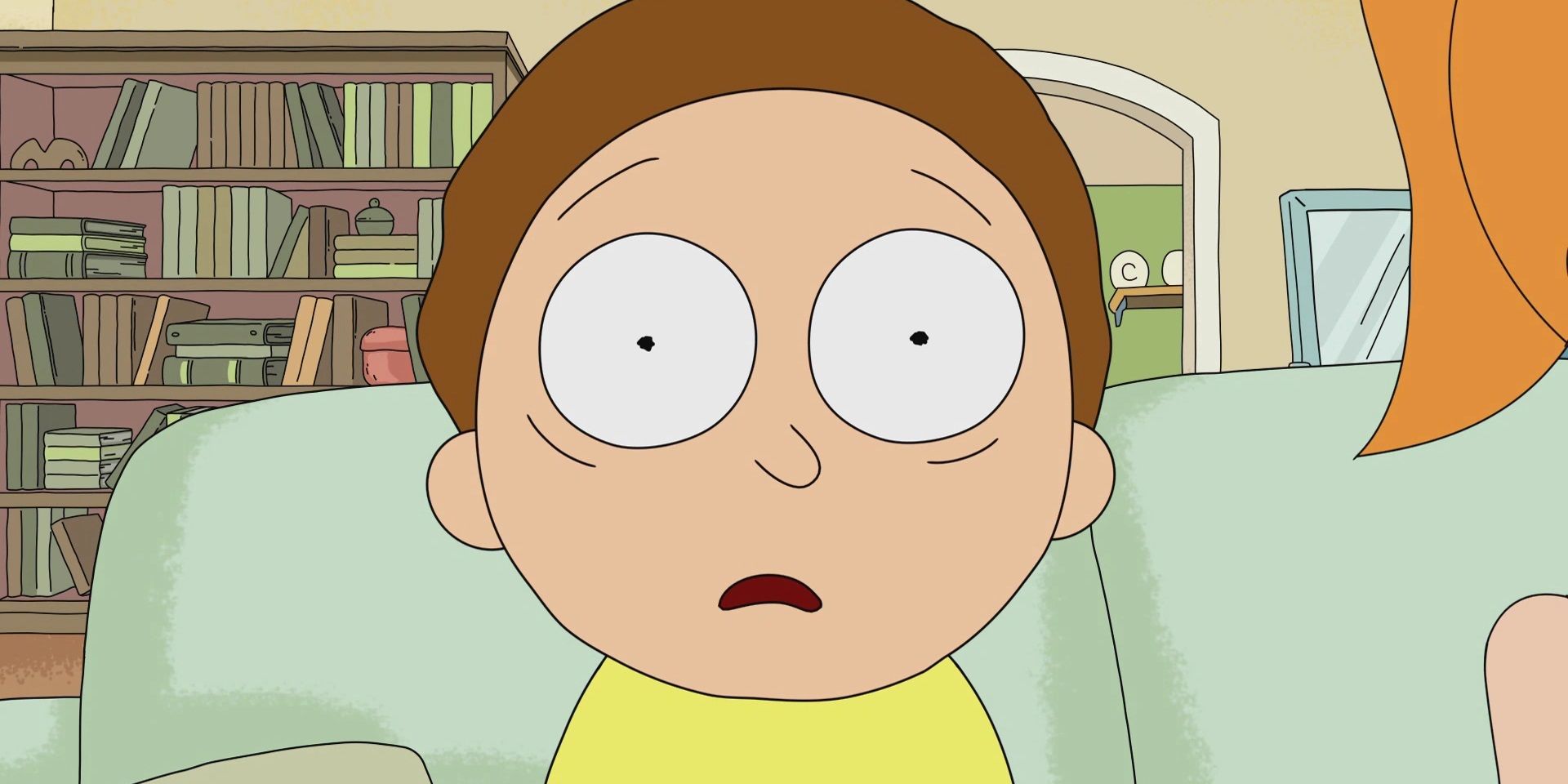 Morty looks horrified in Rick and Morty