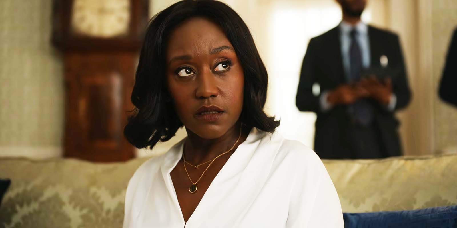 Nana Mensah as Billie Appiah in The Diplomat season 2 episode 1