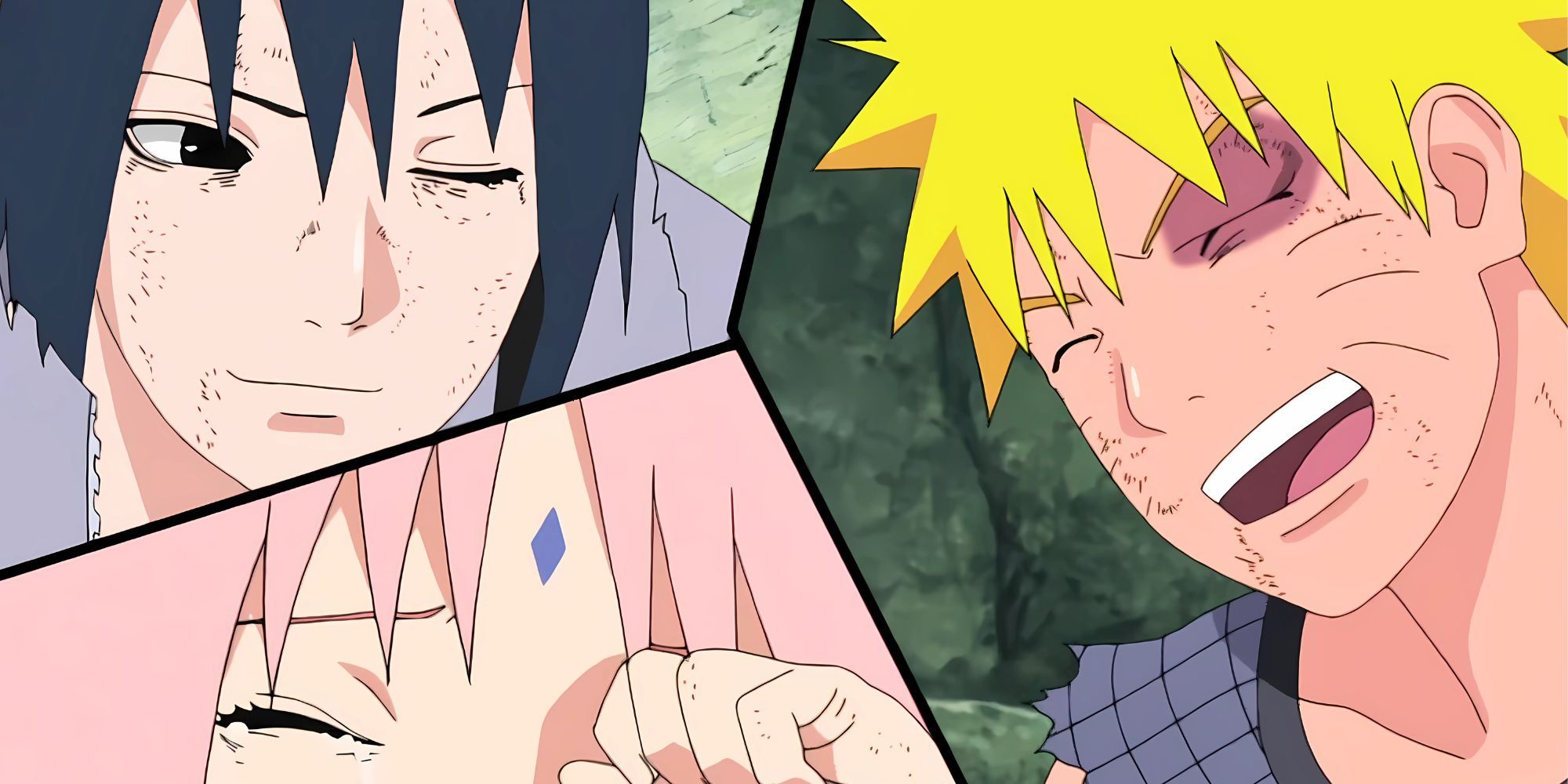 Naruto Uzumaki, Sasuke Uchiha, and Sakura Haruno reunion after the Fourth Great Ninja War