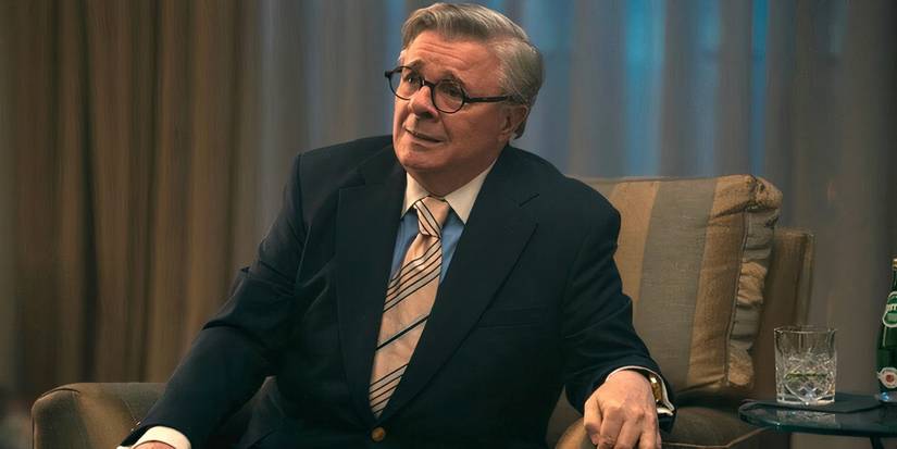 Nathan Lane as Dominick Dunne looking concerned in Monsters