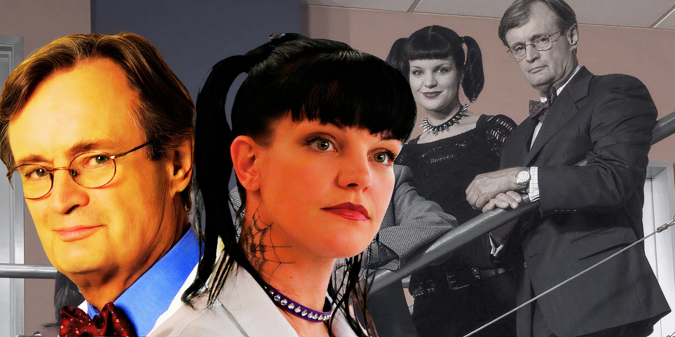 A blended image features NCIS characters Ducky and Abby