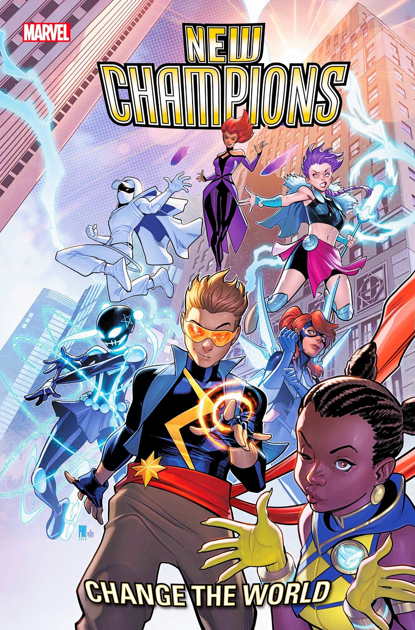 Nueva portada de Champions #1, que presenta la última encarnación del joven súper equipo de Marvel