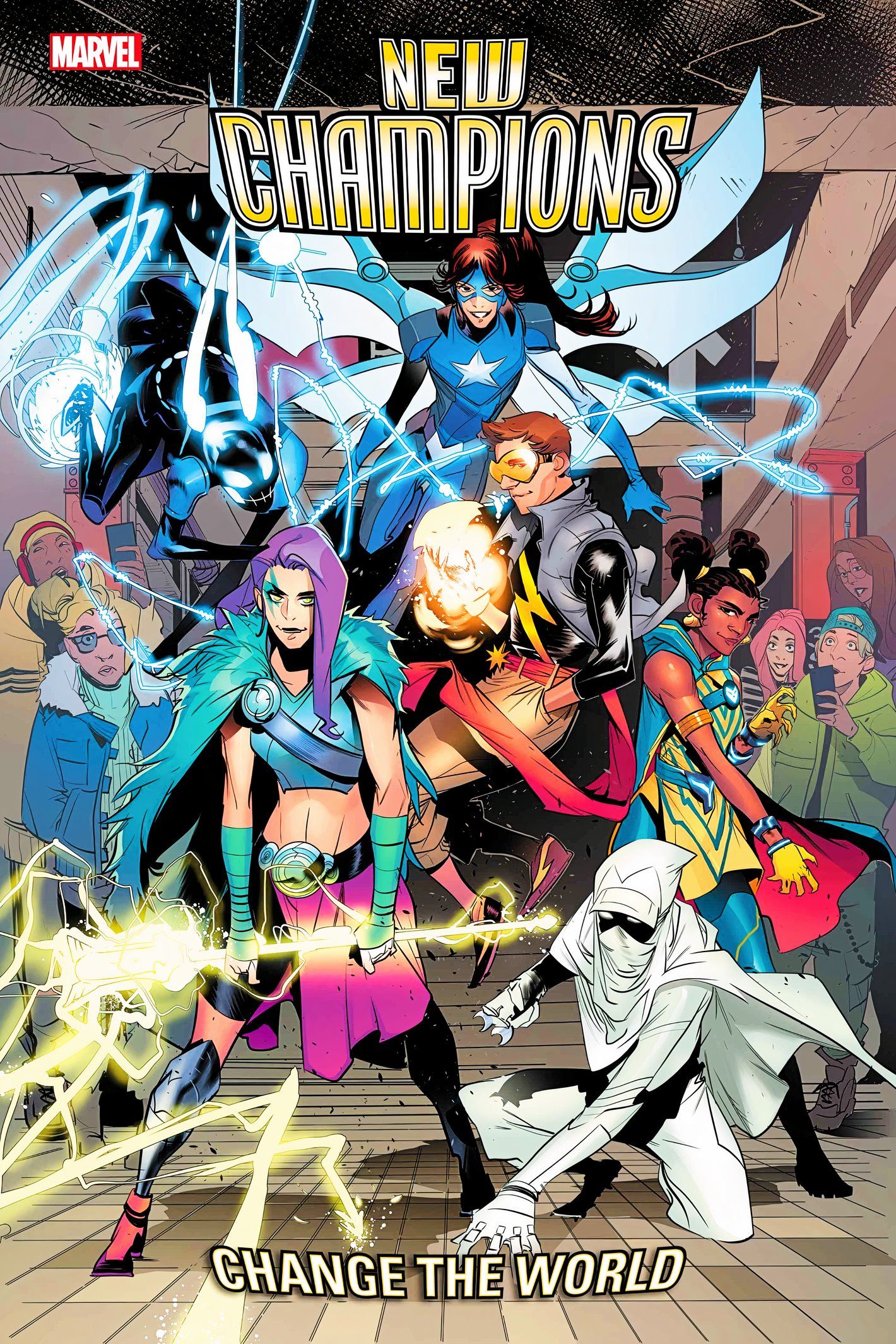 Portada de la nueva versión de Champions #1, el súper equipo frente al público