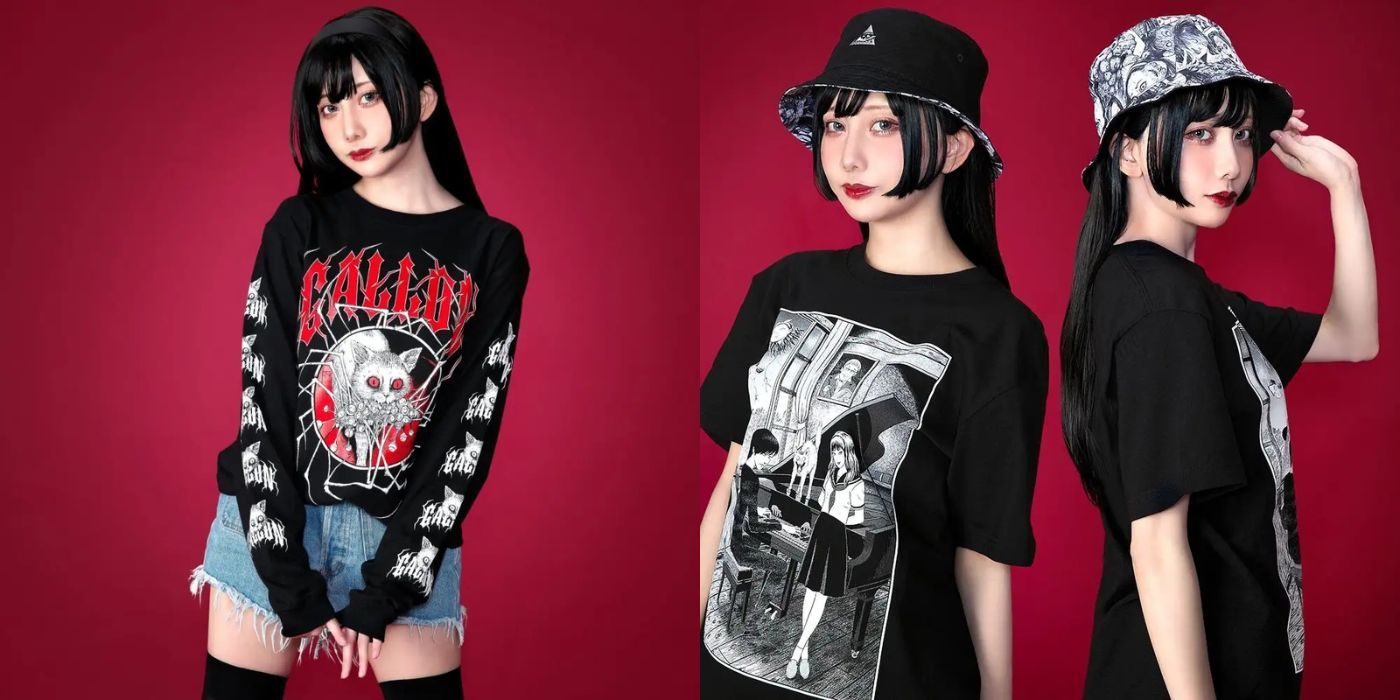 Junji Ito Halloween Merch Garon camiseta de manga larga y sombrero de pescador reversible Tomie