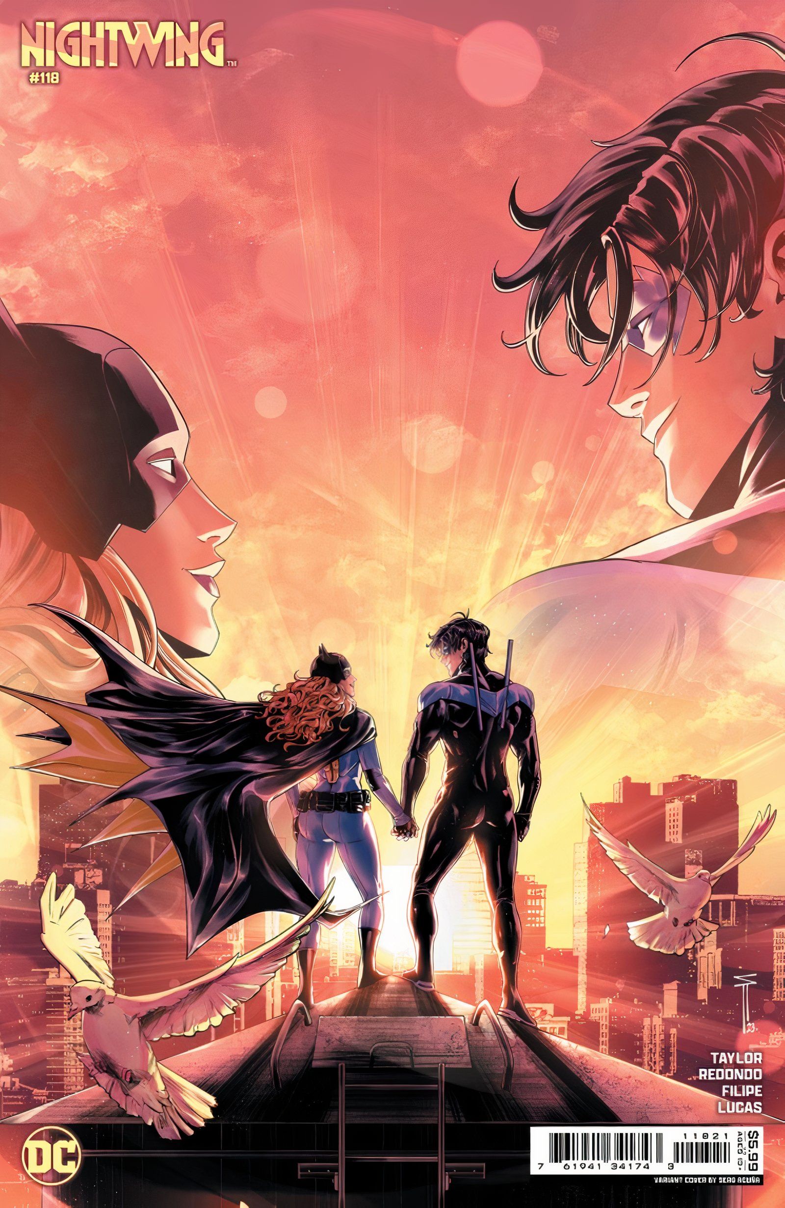 NIghtwing #118 Batgirl and Nightwing sunset or sunrise