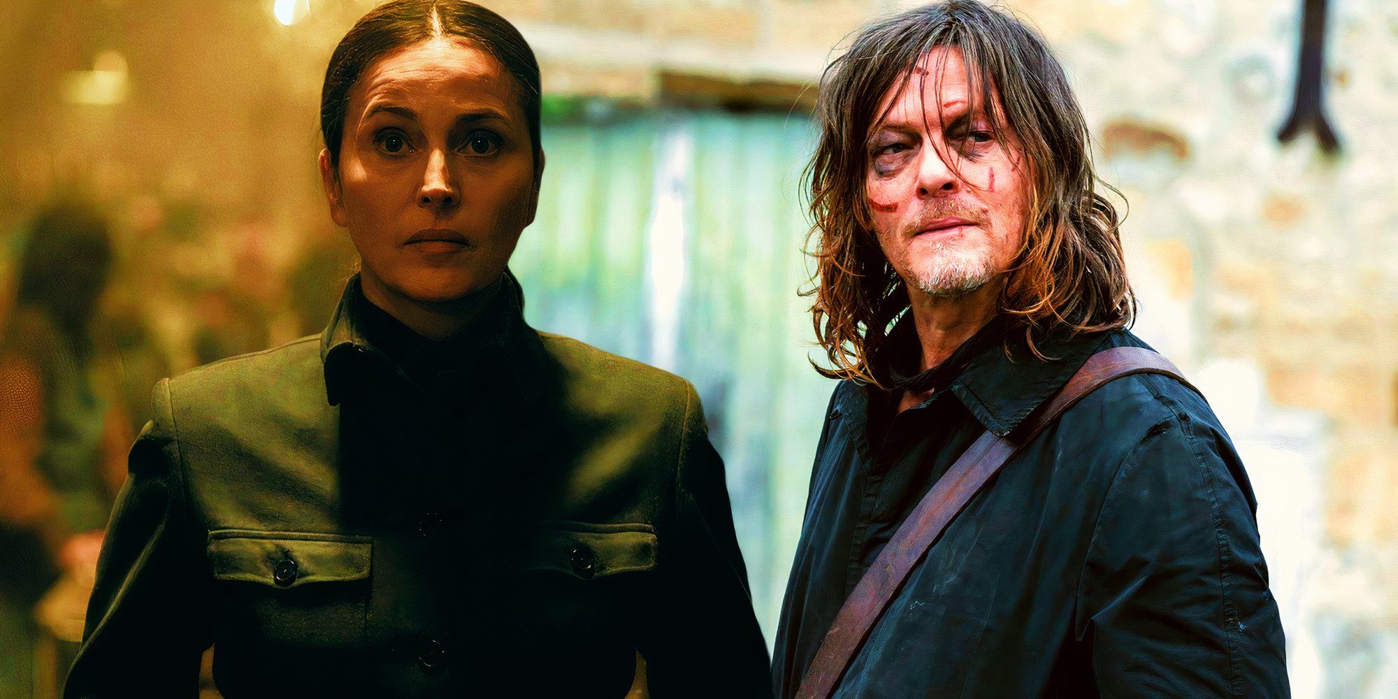 Norman Reedus as Daryl and Anne Charrier as Genet in The Walking Dead: Daryl Dixon season 2