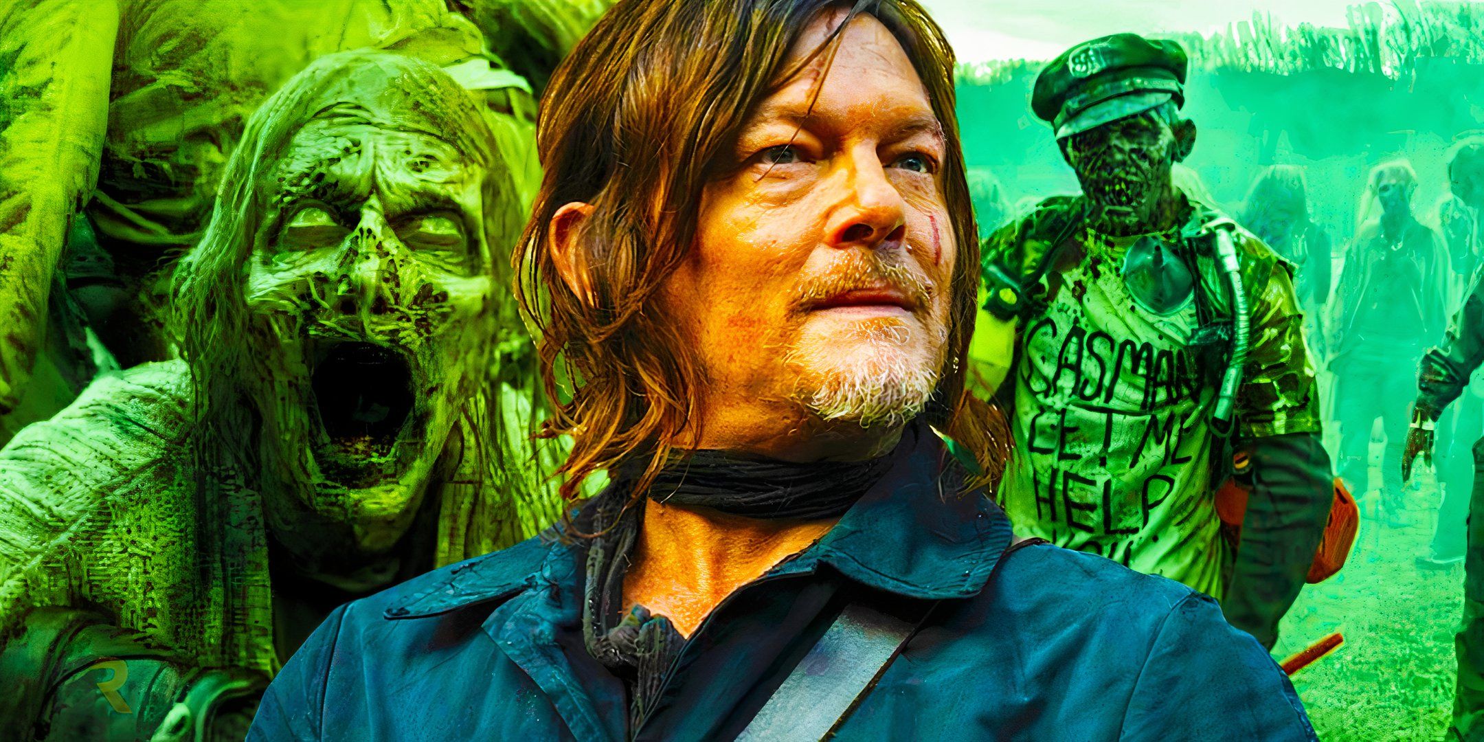 Norman Reedus as Daryl in The Walking Dead: Daryl Dixon between zombies