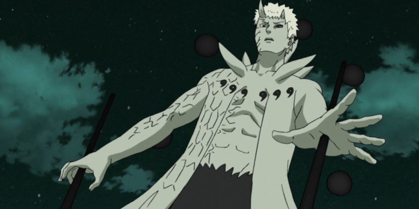 Obito Uchiha looking down on the shinobis during the Fourth Great Ninja War