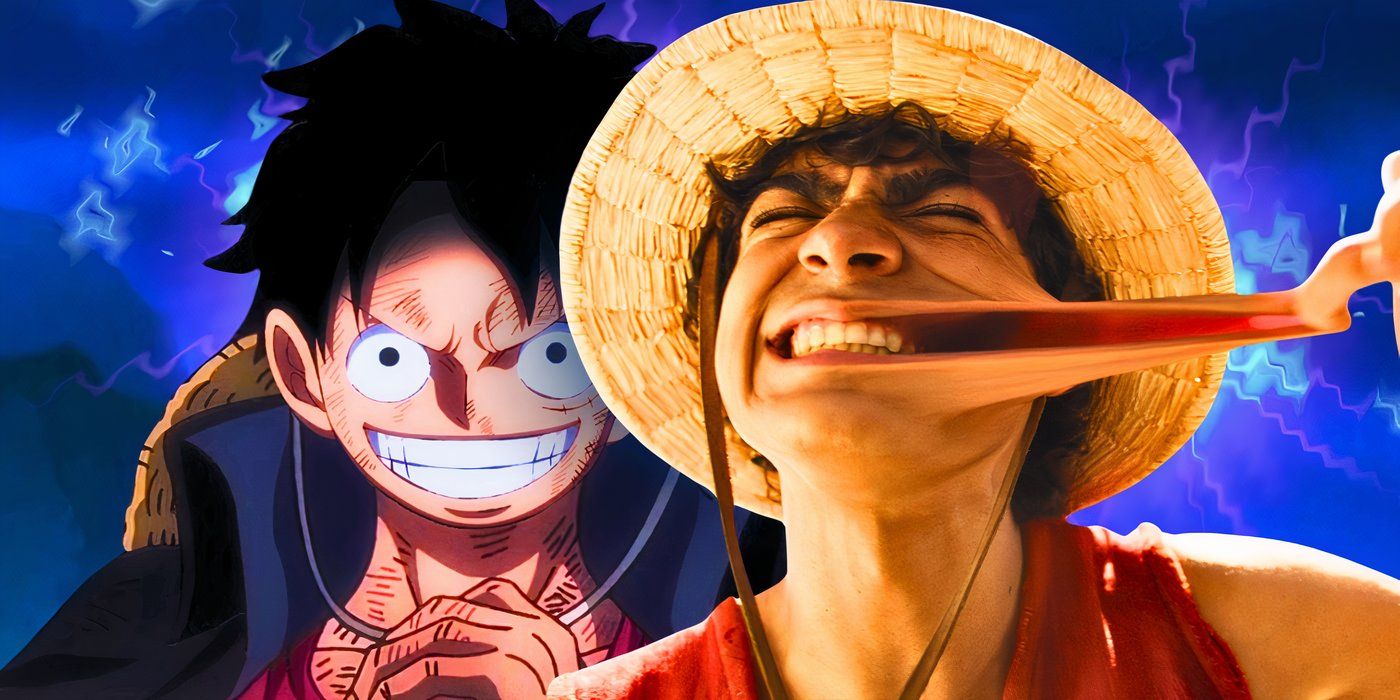 One Piece Anime and One Piece live-action Iñaki Godoy as Monkey D. Luffy.