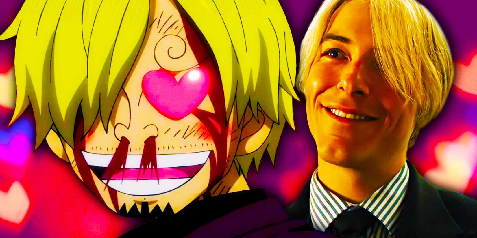 Custom image of anime Sanji and live-action Sanji