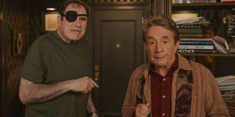 Vince Fish (Richard Kind) and Oliver (Martin Short) looking puzzled in Only Murders in the Building Season 4 Ep 10