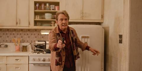 Oliver (Martin Short) pointing a gun in Only Murders in the Building Season 4 Ep 10