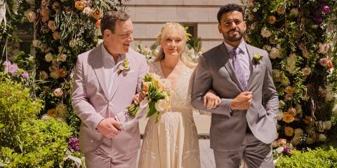 Loretta (Meryl Streep) walking to the altar on her wedding day in Only Murders in the Building Season 4 Ep 10
