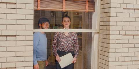 Mabel (Selena Gomez) as Marshall P. Pope's (Jin Ha) hostage in Only Murders in the Building Season 4 Ep 10