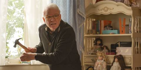 Charles (Steve Martin) boarding up the windows in Only Murders in the Building Season 4 Episode 7