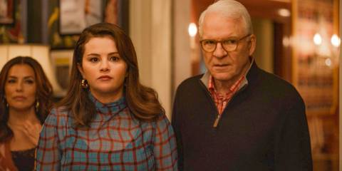 Mabel (Selena Gomez) and Charles (Steve Martin) looking worried in Only Murders in the Building Season 4 Episode 8