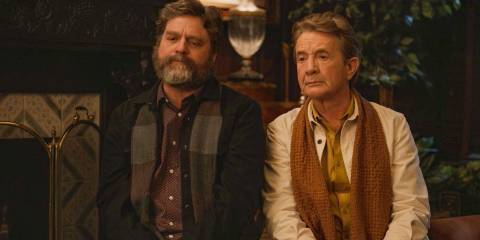 Zach Galifianakis and Oliver (Martin Short) lost in their thoughts in Only Murders in the Building Season 4 Episode 8