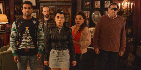 The Westies looking shocked in Only Murders in the Building Season 4 Episode 8