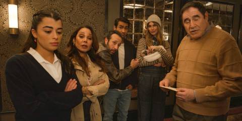 Ana, Inez, Alfonso, Rudy, Helga and Vince, Dudenoff's best friends in Only Murders in the Building Season 4 Episode 8