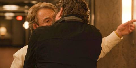 Zach Galifianakis kissing Oliver (Martin Short) in Only Murders in the Building Season 4 Episode 8