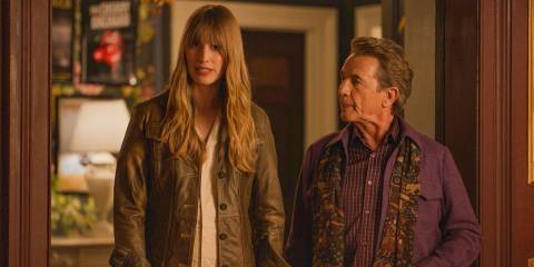 Oliver (Martin Short) talks to Helga (Alexandra Templer in Only Murders in the Building Season 4 Episode 8