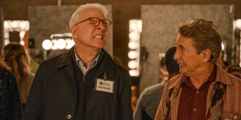 Charles (Steve Martin) showing his terrified expression to Oliver (Martin Short) in Only Murders in the Building Season 4 Episode 9