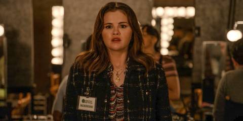 Mabel (Selena Gomez) with an expression of fear during an audition in Only Murders in the Building Season 4 Episode 9