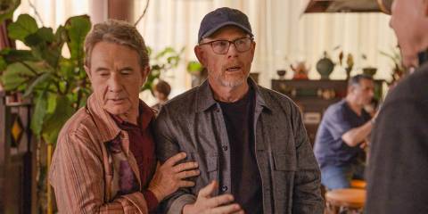 Oliver (Martin Short) introduces Ron Howard to Charles in Only Murders in the Building Season 4 Episode 9