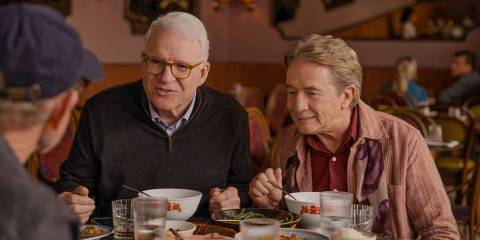 Charles (Steve Martin) and Oliver (Martin Short) shocked upon learning the identity of Sazz's protégé in Only Murders in the Building Season 4 Episode 9