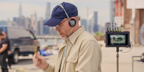 Ron Howard on the set of the filming of Project Ronkonkoma in Only Murders in the Building Season 4 Episode 9